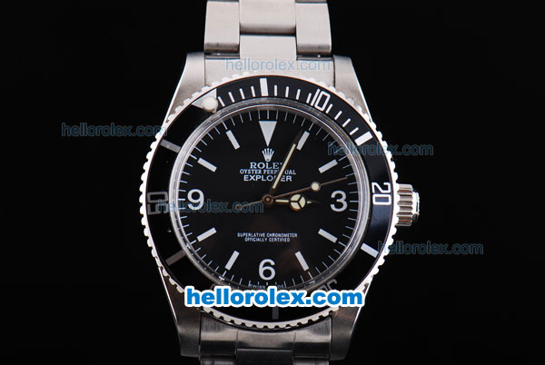 Rolex Explorer Oyster Perpetual Automatic with Black Bezel and Dial-White Marking - Click Image to Close